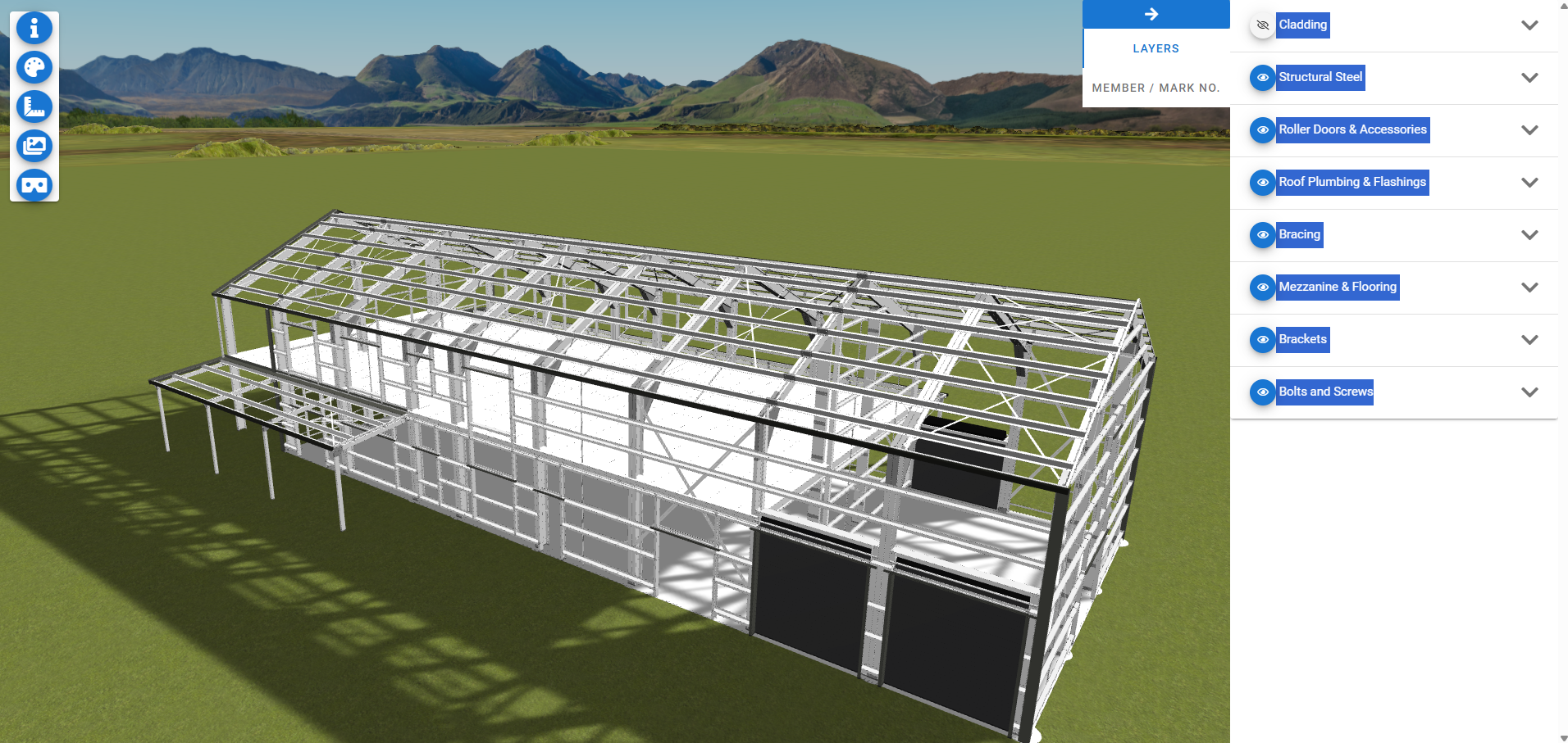 Freemantle 3D - x-ray view showing structural steel through transparent cladding